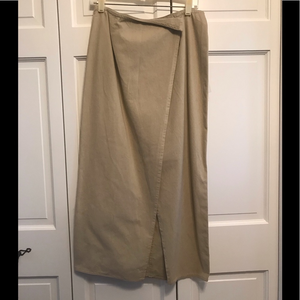 DKNY Jeans Khaki Wrap Skirt